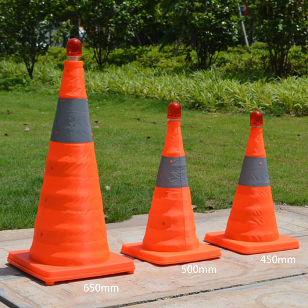 4cm 5/50cm/65cm Reflektierende Verkehrs Kegel Falten Faltbare Orange Straße Sicherheit Kegel Verkehrs Pop hoch Parkplatz Multi Zweck
