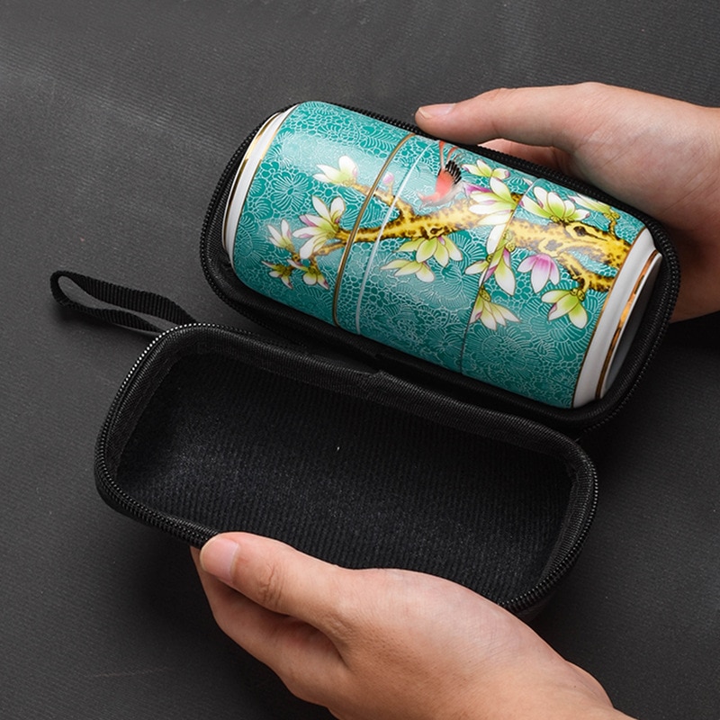 Portable Travel Tea Set Ceramic Tea Set Box One Pot Four Cups High-end