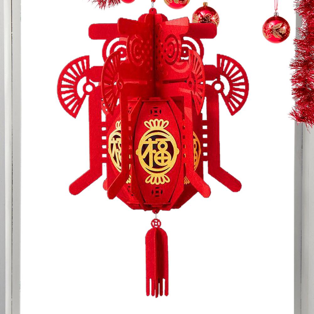 Palace Lantern Red Chinese Year Palace Lantern With Chinese Character 'FuSpring Festival Lucky Pendant Chinese Traditional: WHITE