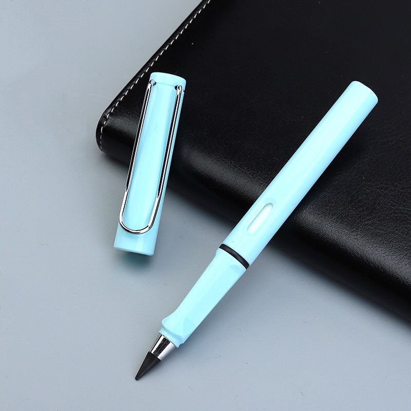 1Pcs Novelty Eeuwige Pen Onbeperkt Schrijven Potlood Geen Inkt Technologie Magic Potloden Schrijven Schets Schilderen Briefpapier: Light blue