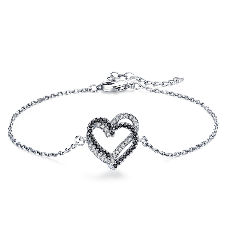 Zwart Awn Zilver Kleur Zilver Charm Armband Vrouwen Bruiloft Sieraden S010: Donkergroen