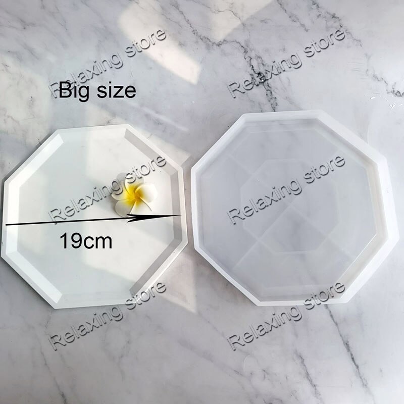 DIY Succulent Plants Round Concrete Pot Silicone Mold Square Cement Planter Molds Big Rectangle Flowerpot Plaster Resin Mould: Octagon tray mold