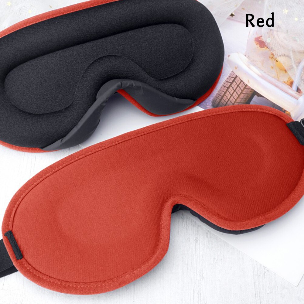 Mascarilla 3D para dormir para hombre y mujer, máscara de ojos Natural para dormir, Parche de viaje suave y portátil, 1 unidad: Rojo