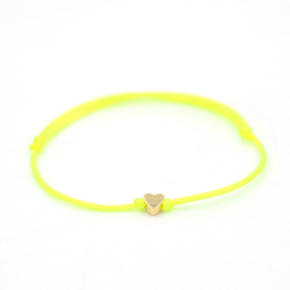 Coeur étoile couronne Simple fil rouge chaîne Bracelet pour femmes hommes bijoux faits à la main: yellow heart