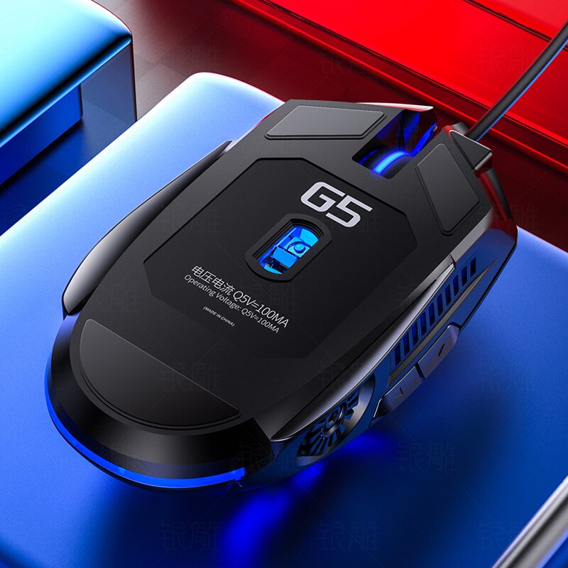 Gaming mus usb kablet 4- speed 3200 dpi rgb led lys 6 nøgle knap spil mus til pubg computer bærbar pc lydløs mus 6d