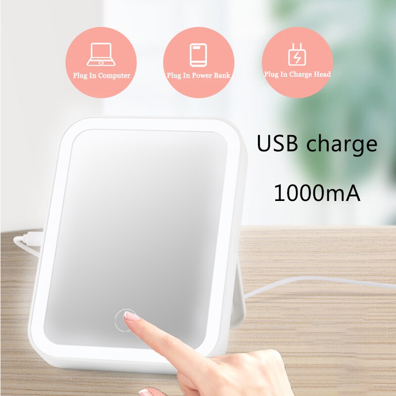 LED Makeup Mirror Illuminated Flexible Cosmetic Table Mirror With Light for Make Up Adjustable Light 27/33 Touch Screen