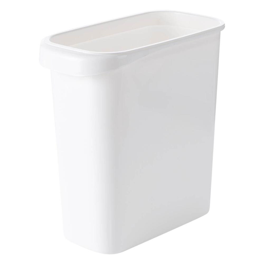 Narrow Trash Can Kitchen Bathroom Trash Bin Garbage Cans Dustbin Plastic Waste Bins Paper Basket Simple Rubbish: white