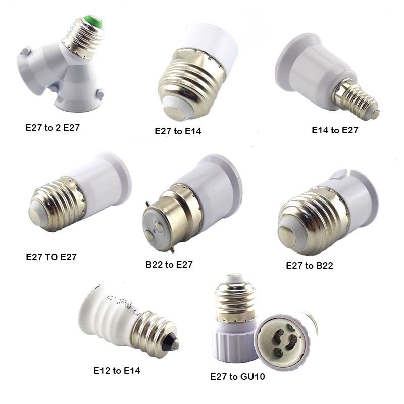 AC E27 om E14 om E12 GU10 B22 Adapter voor LED Lampen Licht Base Socket Brandwerende Converter Lamp Conversie Houder