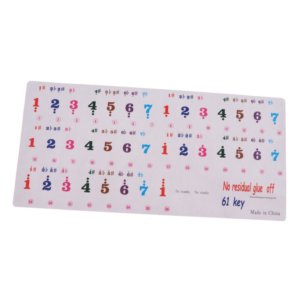 61 Key Piano Sticker Decal Elektronische Keyboard Decal Voor Piano Practicers 9.25x4.41inch