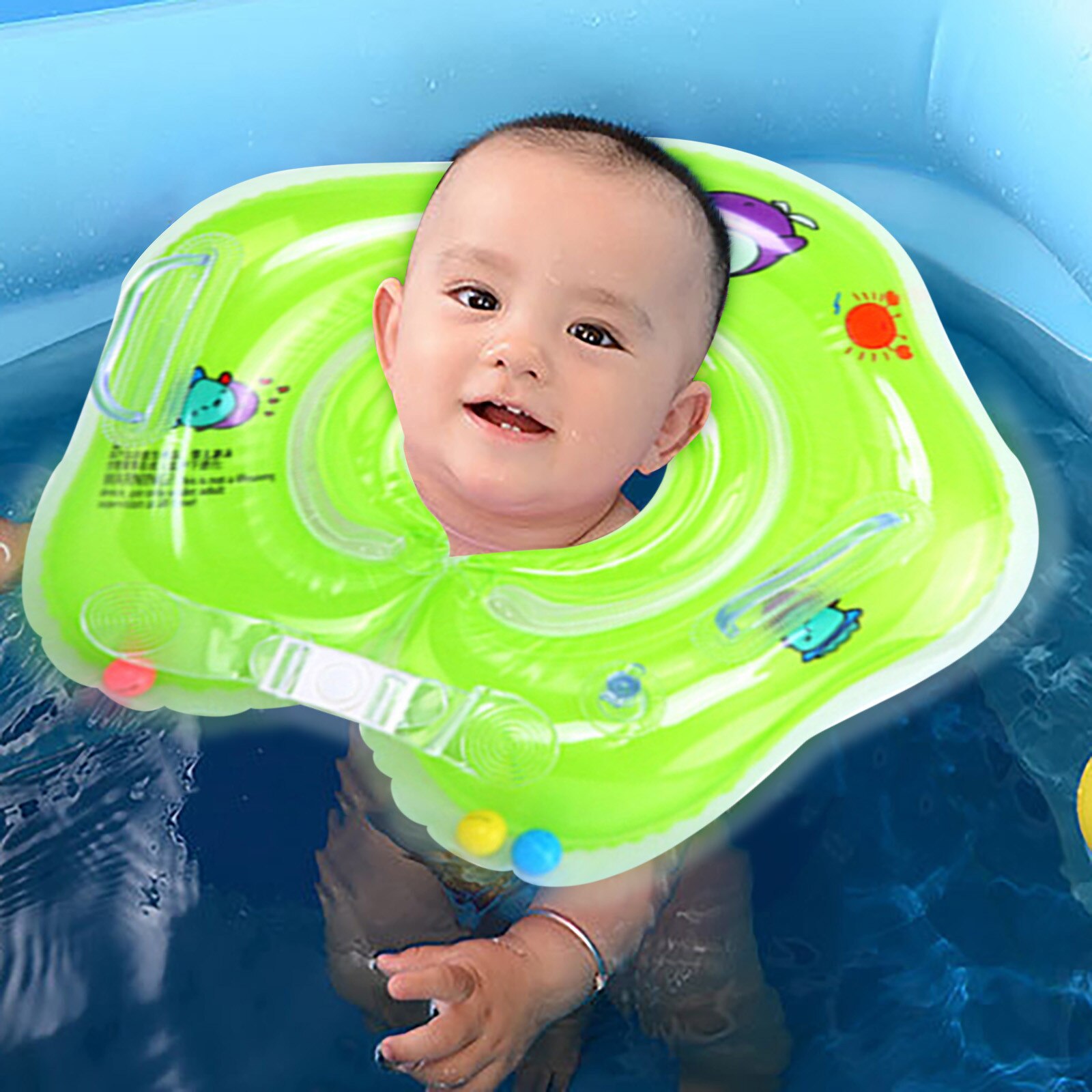 Zomer Baby Zwemmen Ring Baby Weggeven Inflator Zwembad Drijft Met Baby Zwemmen Ring Voor Kinderen Opblaasbaar Zwembad N50