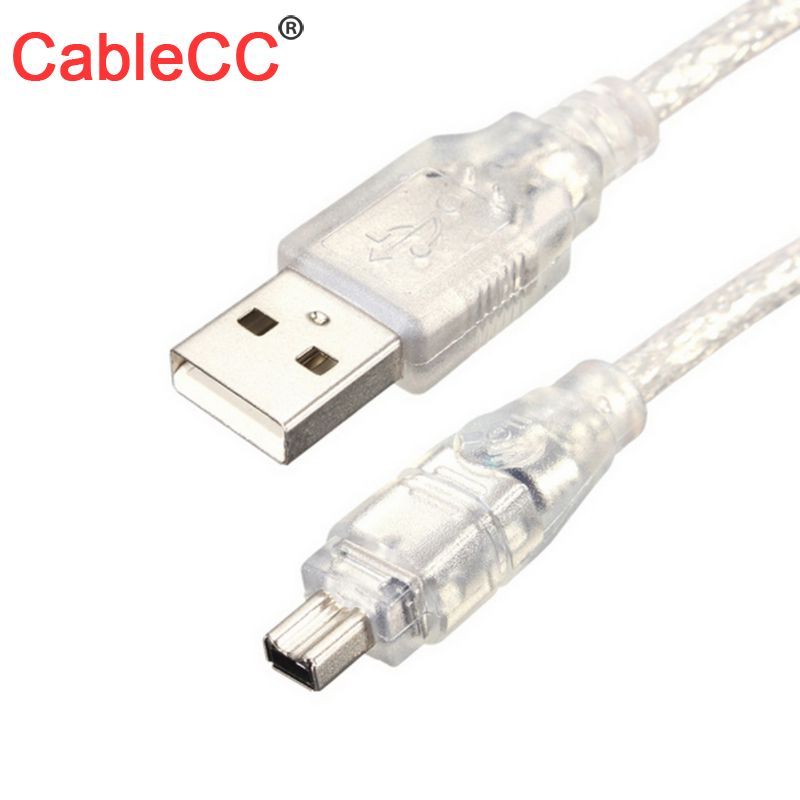 Cablecc CY 100cm USB Male to IEEE 1394 Firewire 4 Pin Male iLink Adapter Cord Cable for DCR-TRV75E DV