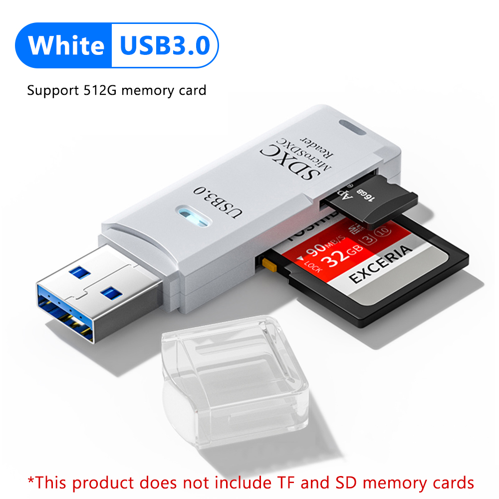 2-in-1 Card Reader USB 3.0 Reader Micro SD TF Memory Card High Speed Multi-card Writer Adapter Flash Drive Laptop Accessories: green