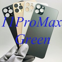 Carcasa de repuesto de cristal trasero con orificio grande para iPhone 11 11Pro 11Pro Max carcasas y marcos para teléfonos móviles: 11Pro Max Green