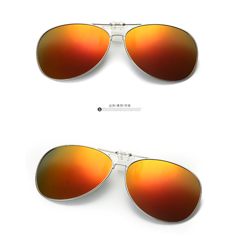 Driver goggles Detachable Night Vision Lens Driving Metal Polarized Clip On Glasses Sunglasses Glasses Car Driving: E