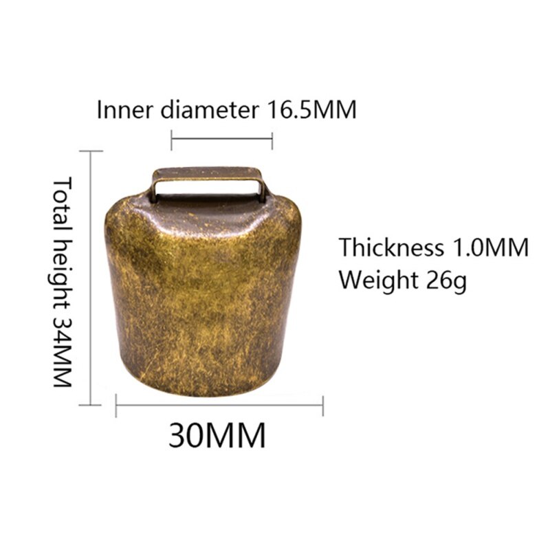Super alto bronze cobre sinos para vaca cavalo ovelhas pastagem gado fazenda engrossar gado ovelhas cobre sinos espalhar alto b