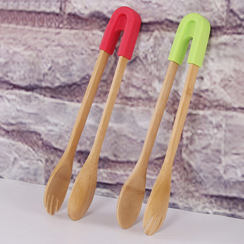Pinzas largas de madera para tostadora, pinzas de cocina para pan de bambú, pinzas para asar comida y barbacoa, pinzas de madera, utensilios de cocina para comida