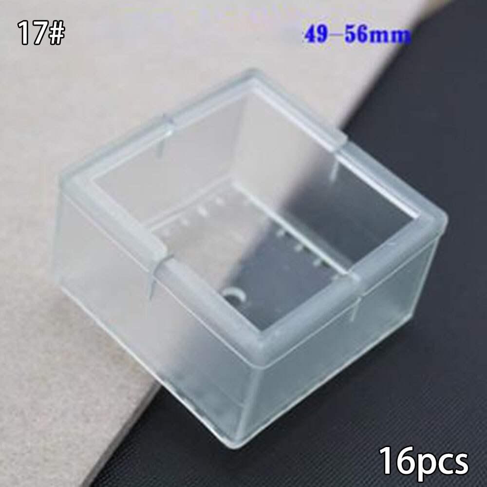 16x Silikon Gummi Stuhl Bein Füße Pads Möbel Umfasst Schutz Für Quadratische bilden Tisch Bein Abdeckung: 17