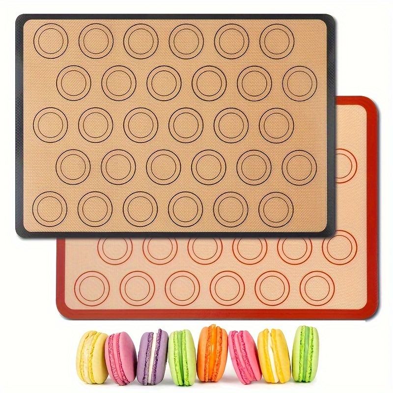 Siliconen bakmat voor oven, Macaron-siliconenmat met antiaanbaklaag voor bakken, herbruikbare hittebestendige bakmat van half vel