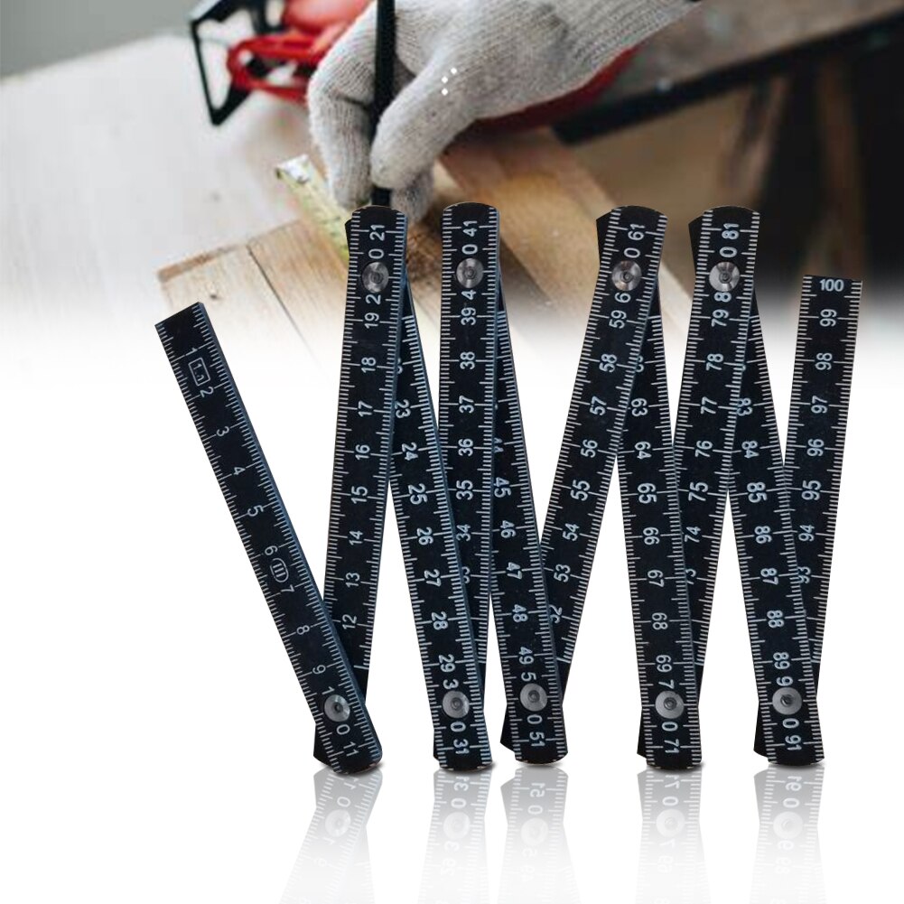 1m Stick Measuring Tools Fold Up Lightweight Compact Woodworking Portable ABS Multi Function Folding Ruler 10 Parts Carpenter