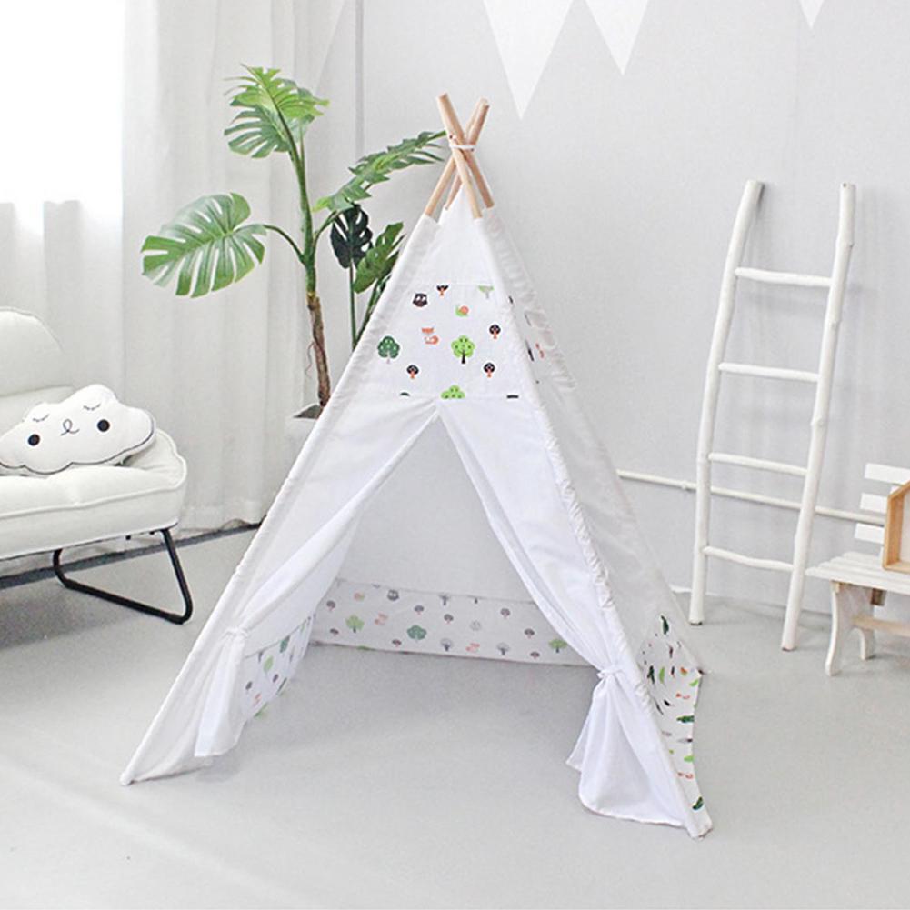 Kinderen Teepee Play Tent Opvouwbare Canvas Playhouse Tent Kinderen Tipi Driehoek Teepee Tent Voor Kids Play Game House Tenten