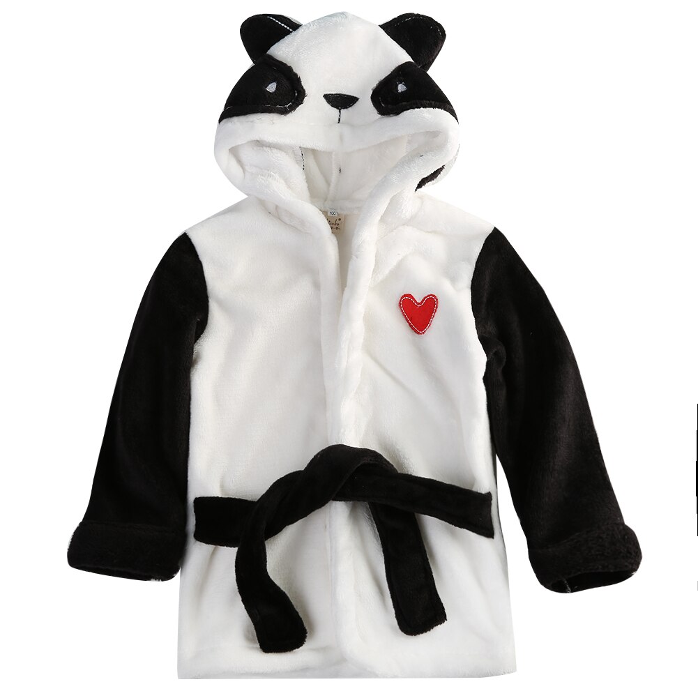 Cute Hooded Baby Infant Girl Boy Cotton Bath Towel Wrap Bathrobe Cute Cartoon Mouse/Panda/Bunny Bath Robes 1-5Y: black / 6