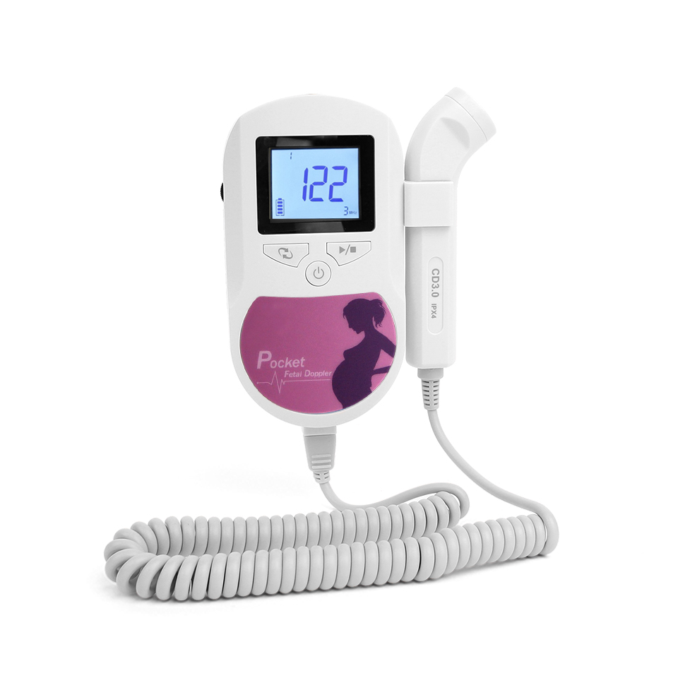 Lomme bærbar føtal doppler lyd baby hjerte graviditet ultralyd foster doppler detektor maskine monitor