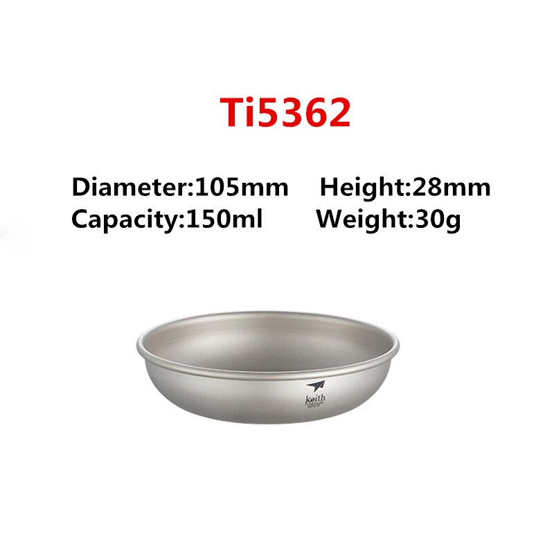 Keith titanplattor utomhus camping serviser rätter set vandring resor ultralätt bärbar tallrik  ti5373: Ti5362