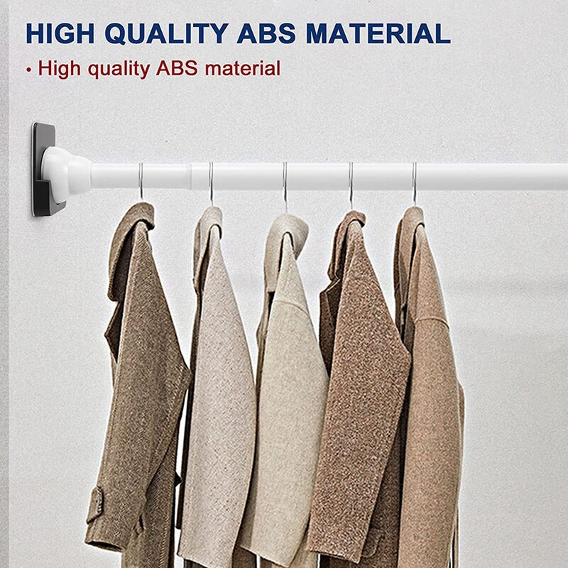 Shower Curtain Rod Holder Adhesive Curtain Rod Bracket Fixing Rod Holder Curtain Pole Wall Brackets For Bathroom,Hotel