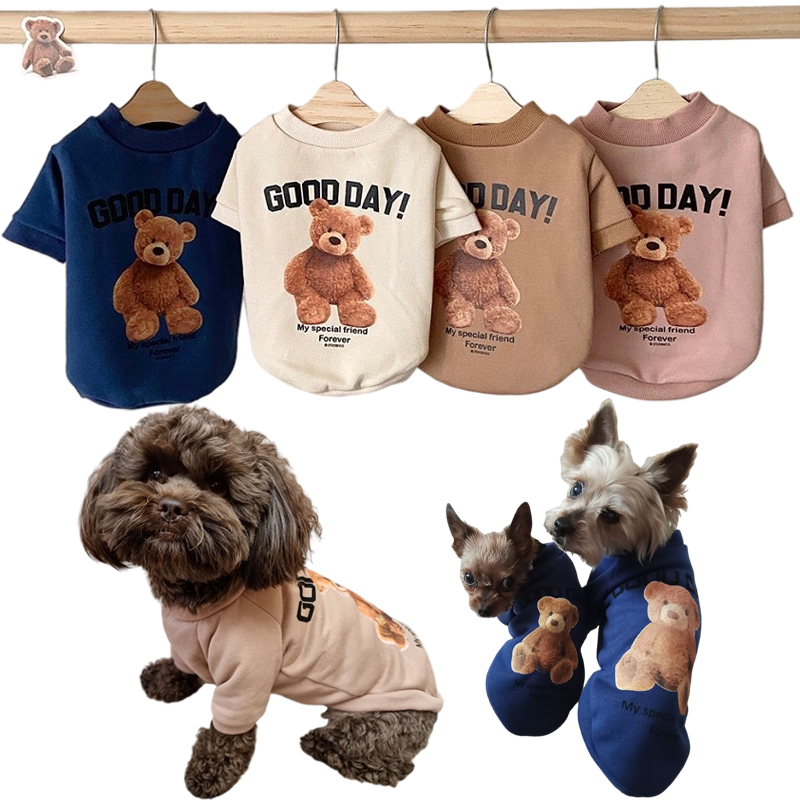 Hundekleidung für kleine und mittelgroße Hunde, niedliches Bärenmuster, Haustier-Katzenweste, Pudel, Yorkshire, Chihuahua, Schnauzer, Kleidung für kleine Hunde