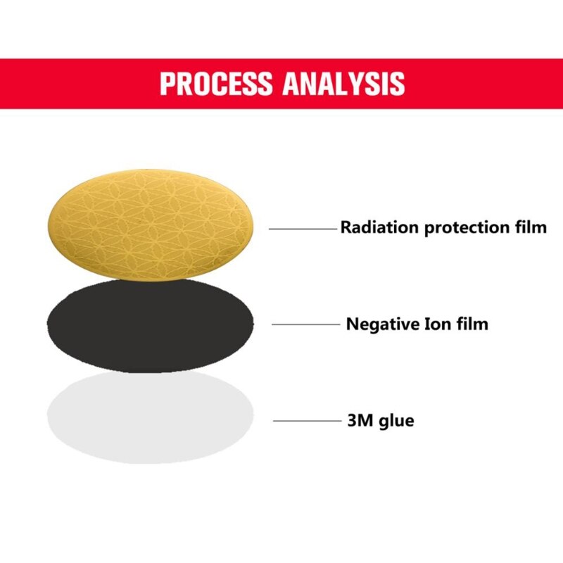 10 pces contra emf scalar escudo alta energia negativa 3000cc íons anti radiação redonda adesivo dourado