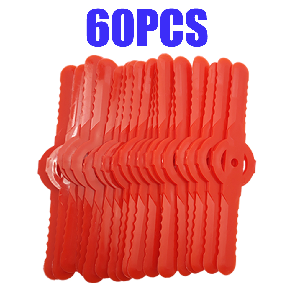 Lame de débroussailleuse électrique en plastique, 60 pièces/lot, tête de coupe gazon, pièces de rechange pour débroussailleuse de jardin: Marron