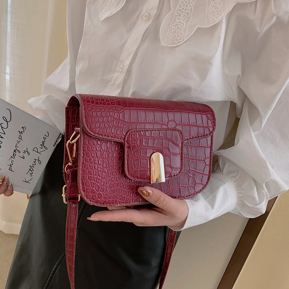 Retro dames messenger portemonnee pu steen leer kleine stevige flip dames schouder reis handtassen kleine crossbody portemonnee
