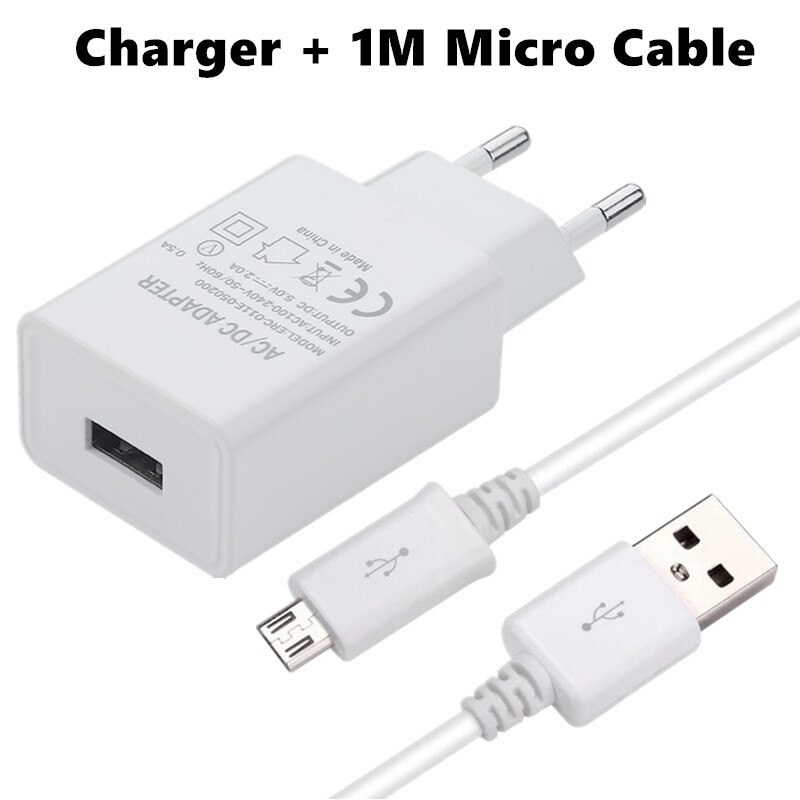 Voor Samsung S10 S9 S8 A51 A50 A70 A20 A22 A71 A10 A11 A12 A01 A5 Telefoon Oplader Adaptieve snel Opladen Eu Usb Charge Kabel: EU Plug Micro Cable