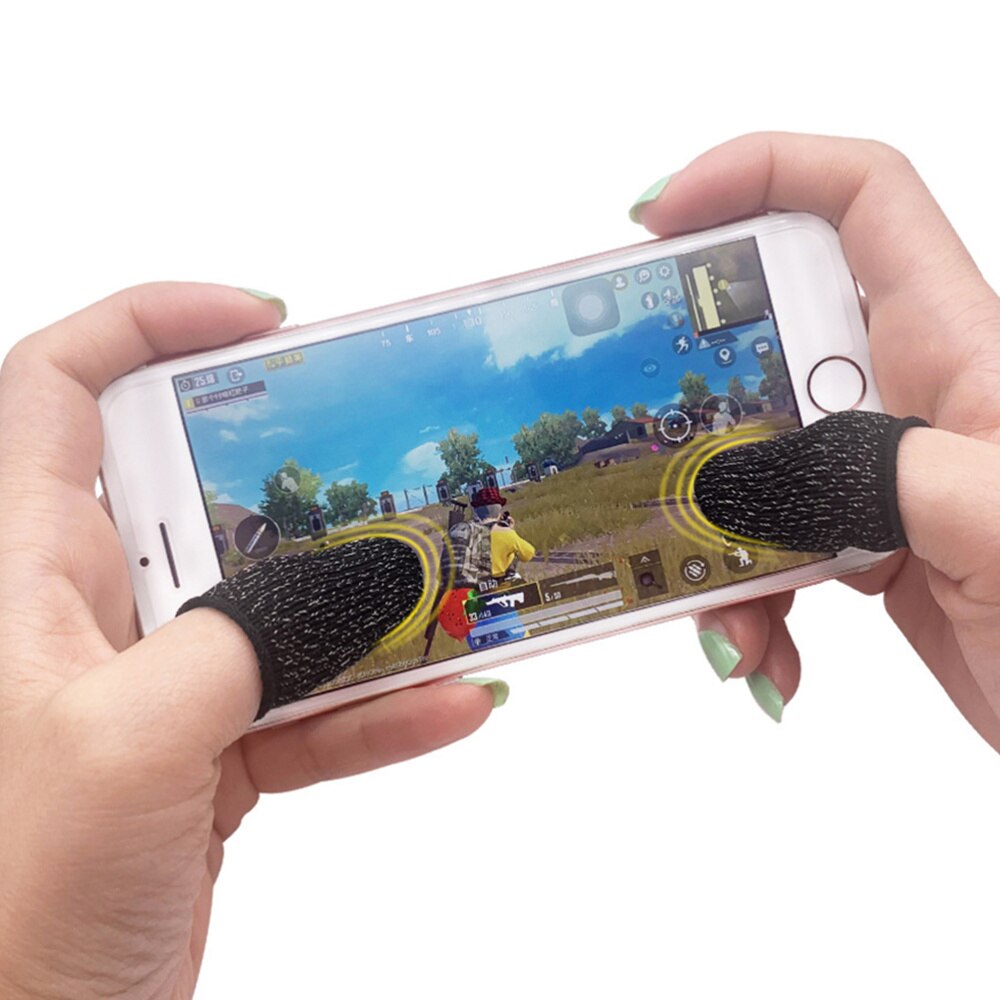 20Pcs Vinger Mouw Screen Touch Ademend Spel Vinger Cover Elastische Zachte Vingercondoom Anti-Zweet Duim Protector Voor telefoon