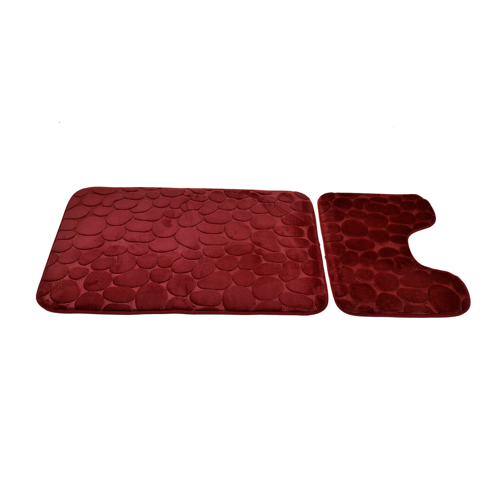 2 Set de baño completo baño contorno alfombra Anti-skid Alfombra Grande Tapa de inodoro cubierta: A