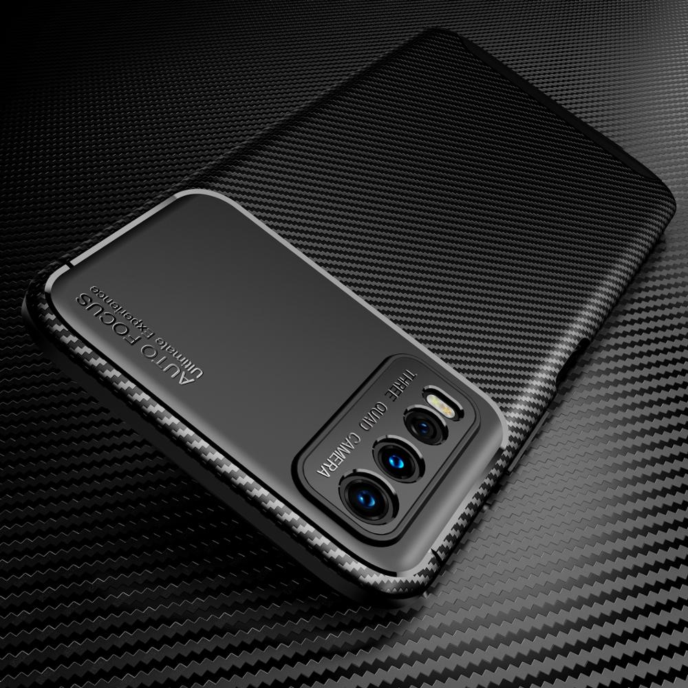 Case Voor Vivo Y20 Luxe Carbon Fiber Shockproof Soft Tpu Armor Case Voor Vivo Y20i Y20S Y11S Y12S