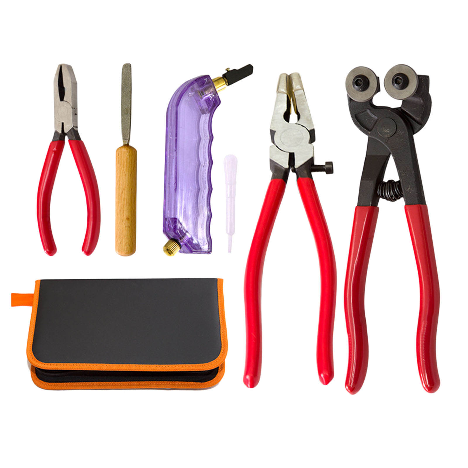 5Pcs Stained Glass Cutting Tools Wheeled Glass Nipper Pliers Heavy Duty Glass Tool Kit for Stained Glass Work