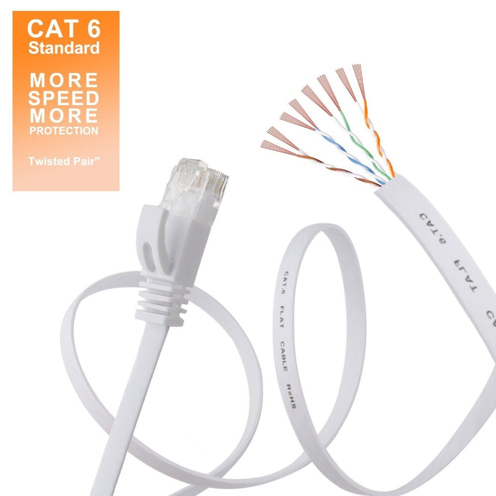 6 PACKE Ethernet Cable RJ45 lan cable Cat6 Flat 1000Mbps CAT 6 Network cable cavo Ethernet for Computer Router Laptop ps4 PC