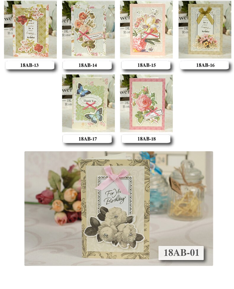 Eno gratulasjonspapir lagdelt 3d gratulasjonskort vintage håndlagde bursdagskort blomsterkort