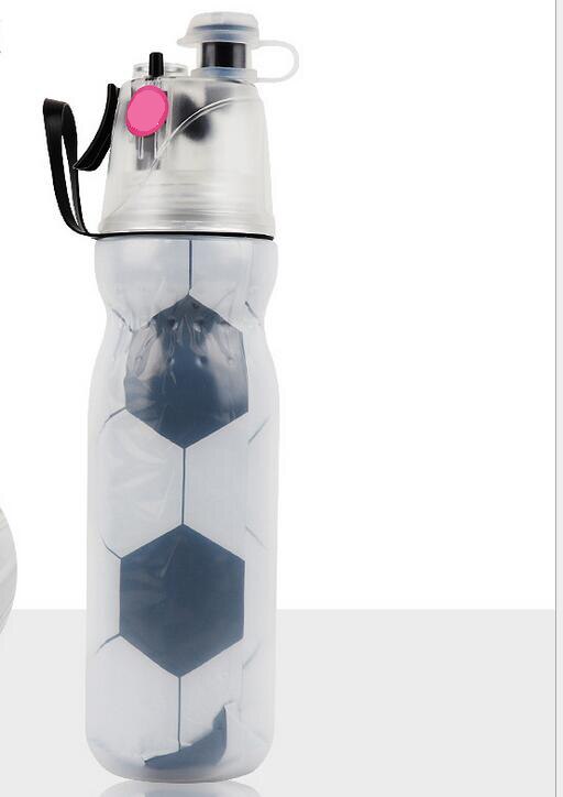 590ml vattenflaskor för fotboll basket/basebollsporter pe dubbel kallspray utomhus fitness hydroflaska vattenflaskor: B