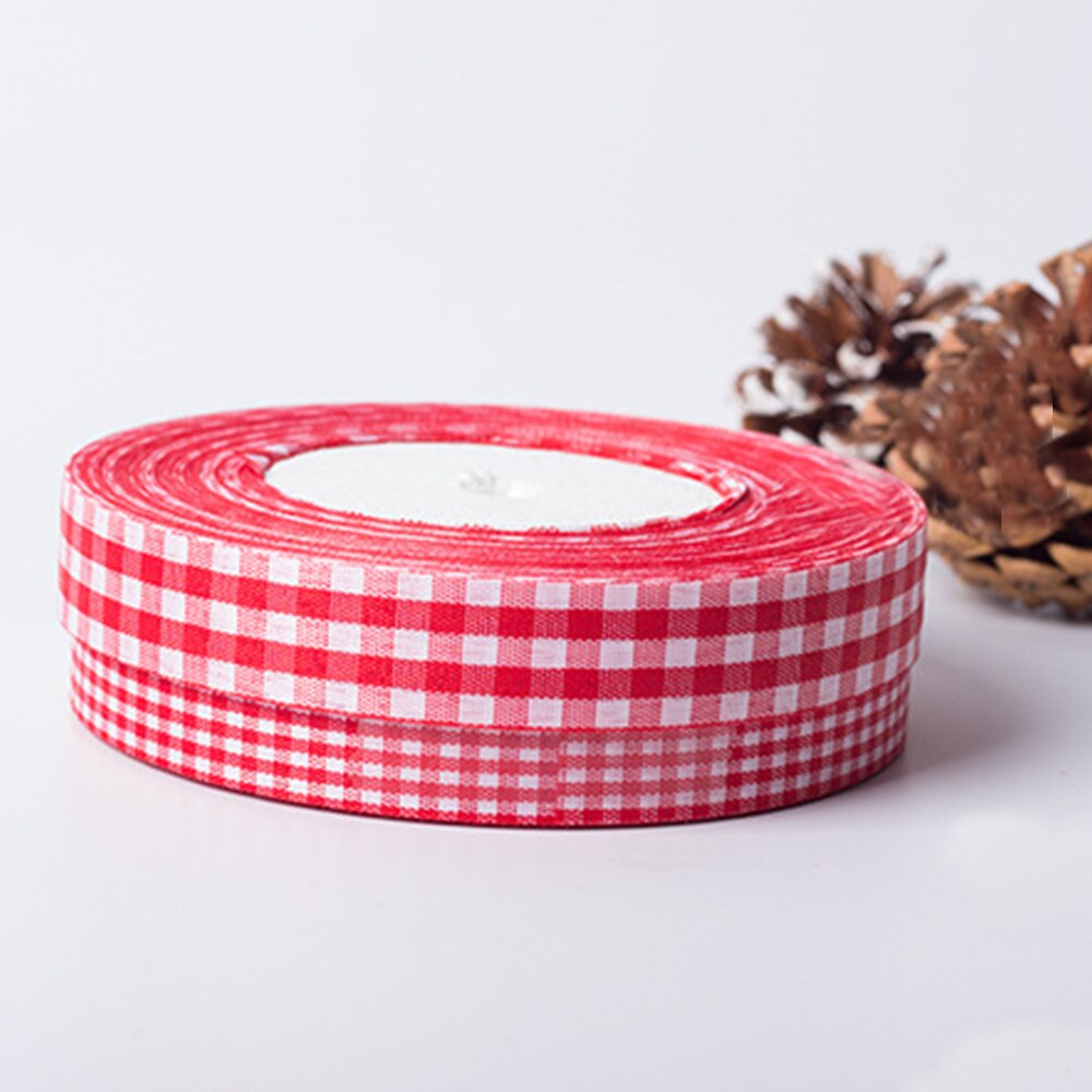 50 Yards/Lot 6/10/12/15/18 Mm Rode Schotse Plaid Grid Gedrukt Lint voor Diy Home Decoratie Bruiloft Wikkelen Handgemaakte
