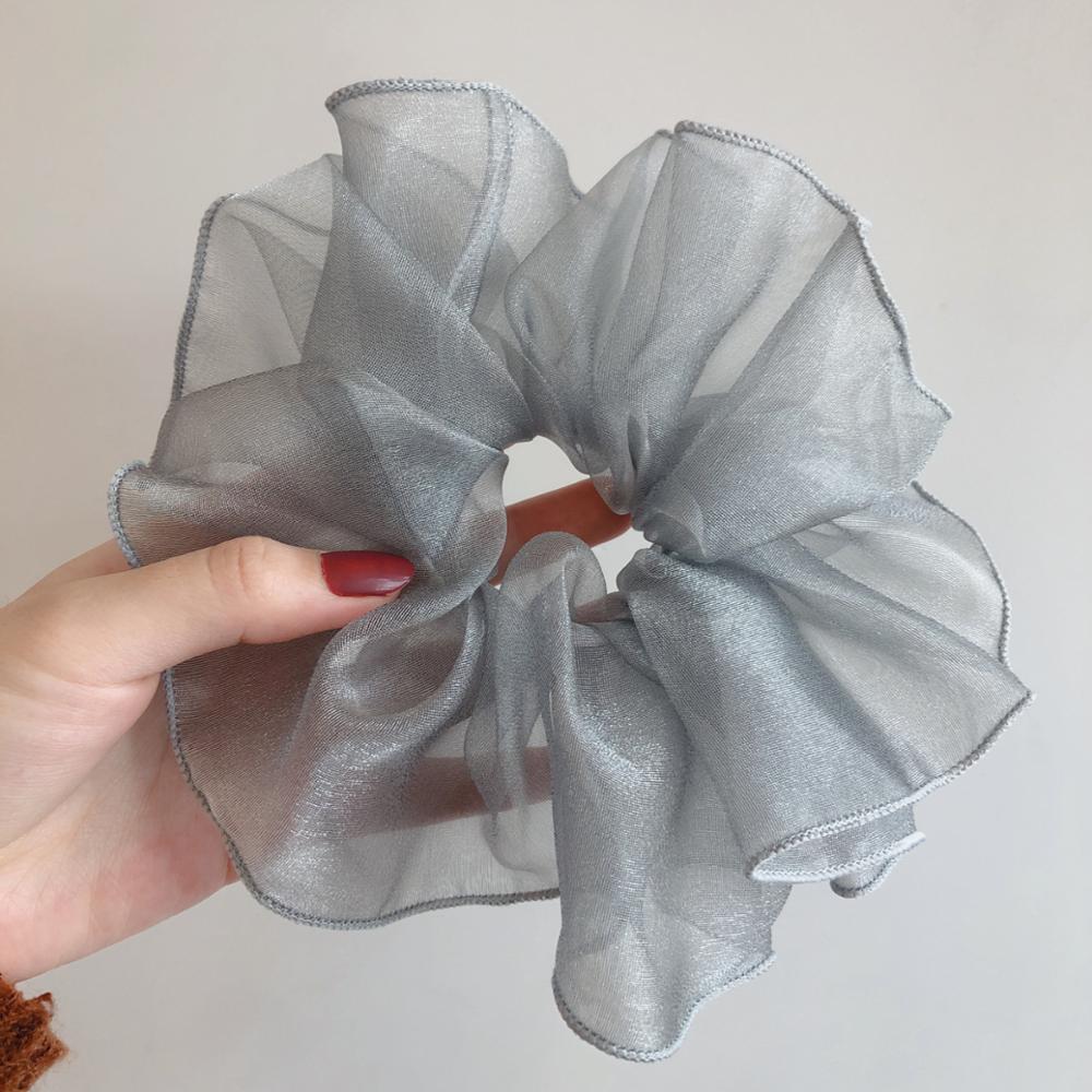Cintas elásticas de encaje Kawaii para mujer, cintas brillantes para el pelo, coletero de malla transparente, accesorios para el cabello