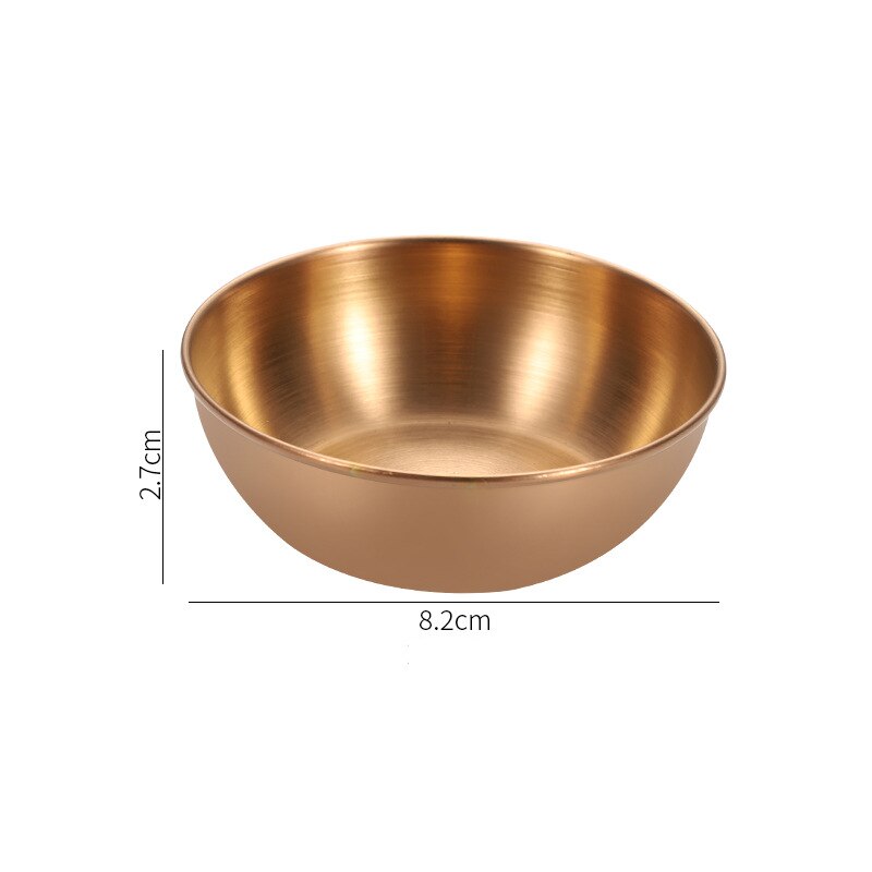 4pcs Golden Sauce Dish Appetizer Serving Tray Stainless Steel Sauce Dishes Spice Plates Kitchen Supplies Plates Spice Dish Plate: Rose red / 1 pc