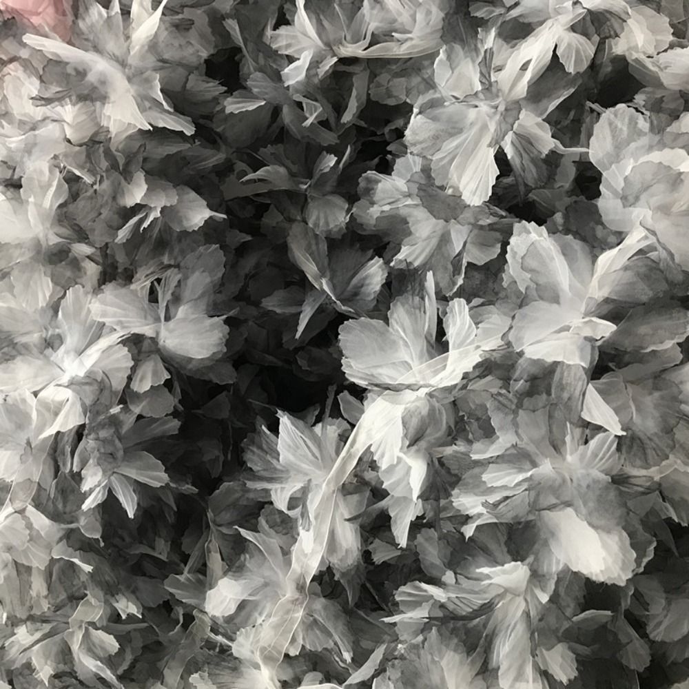 10 Stück künstliche Blumen, 3D-Organza-Blumenapplikationen, Blüzehn, DIY-Bastelarbeiten, Stoffapplikationen, mehrschichtige handgefertigte Stoffapplikationen, Kleiderdekoration: schwarz
