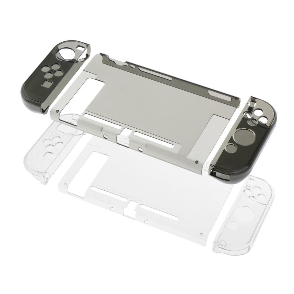 Funda rígida transparente con agarre para Nintendo Switch, carcasa de cristal transparente, a prueba de golpes y arañazos