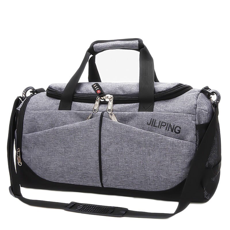 MARKROYAL Nylon Men Multifunction Travel Bag Anti-theft Male Travel Bags Carry On Hand Luggage Multiple Pockets Travel Handbags: Gray