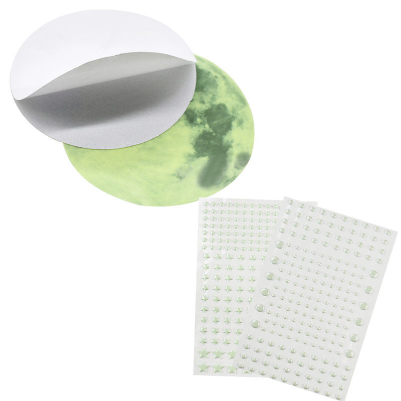 Pegatinas de pared de estrellas y Luna luminosas que brillan en la oscuridad, estrella de puntos de burbuja 3D para el hogar, decoración de techo de habitación de niños, pegatinas fluorescentes para pared
