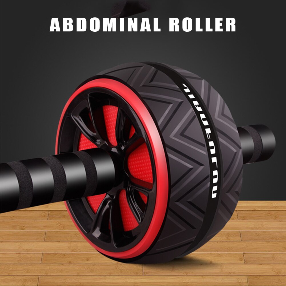 Workout Belly Core Exercise Durable Weight Loss Dual Wheel Muscle Training Abdominal Roller Indoor Sports Gym Equipment Home: Black