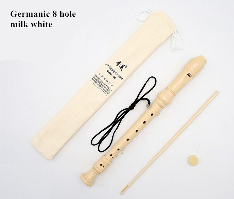 Chinese Recorder gaita 6/8 hole Soprano Germanic vertical flute C Key Music Instruments Clarinet flauta dulce funda flauta dulc: G 8 hole milk white