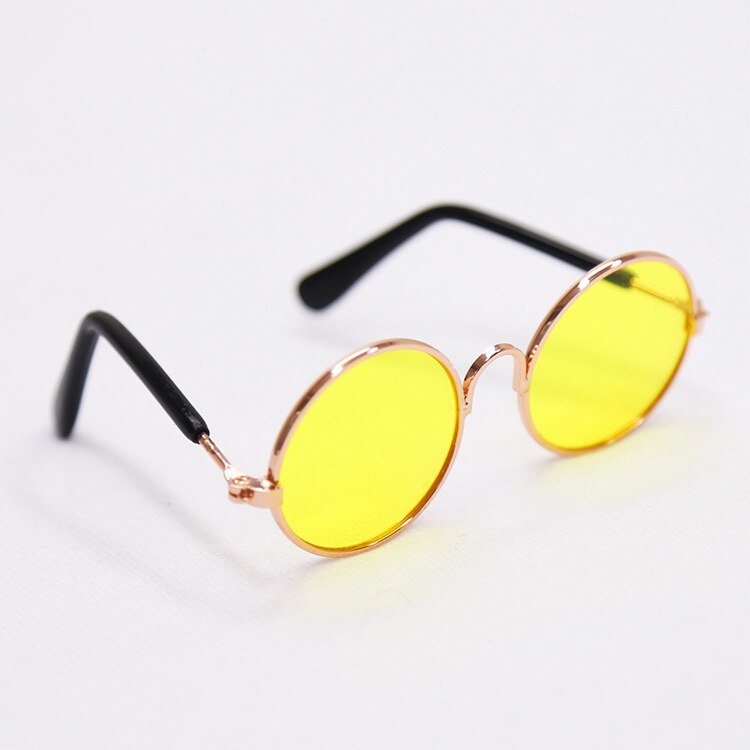 Pet suave Gato gafas de perro para mascotas de color al azar para perrito ojo de gato ropa de perro gafas de sol fotos de productos para mascotas: yellow